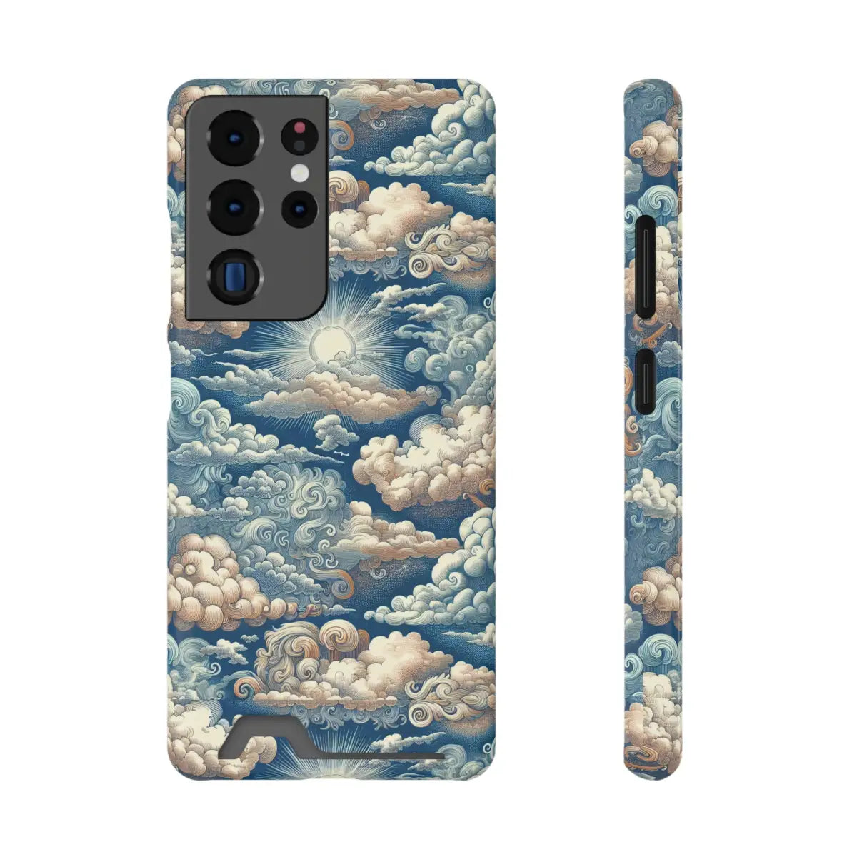 Artistic Cloud Phone Case with Card Holder - Stunning Sky Design - Gifts for pilots - Aviation apparel