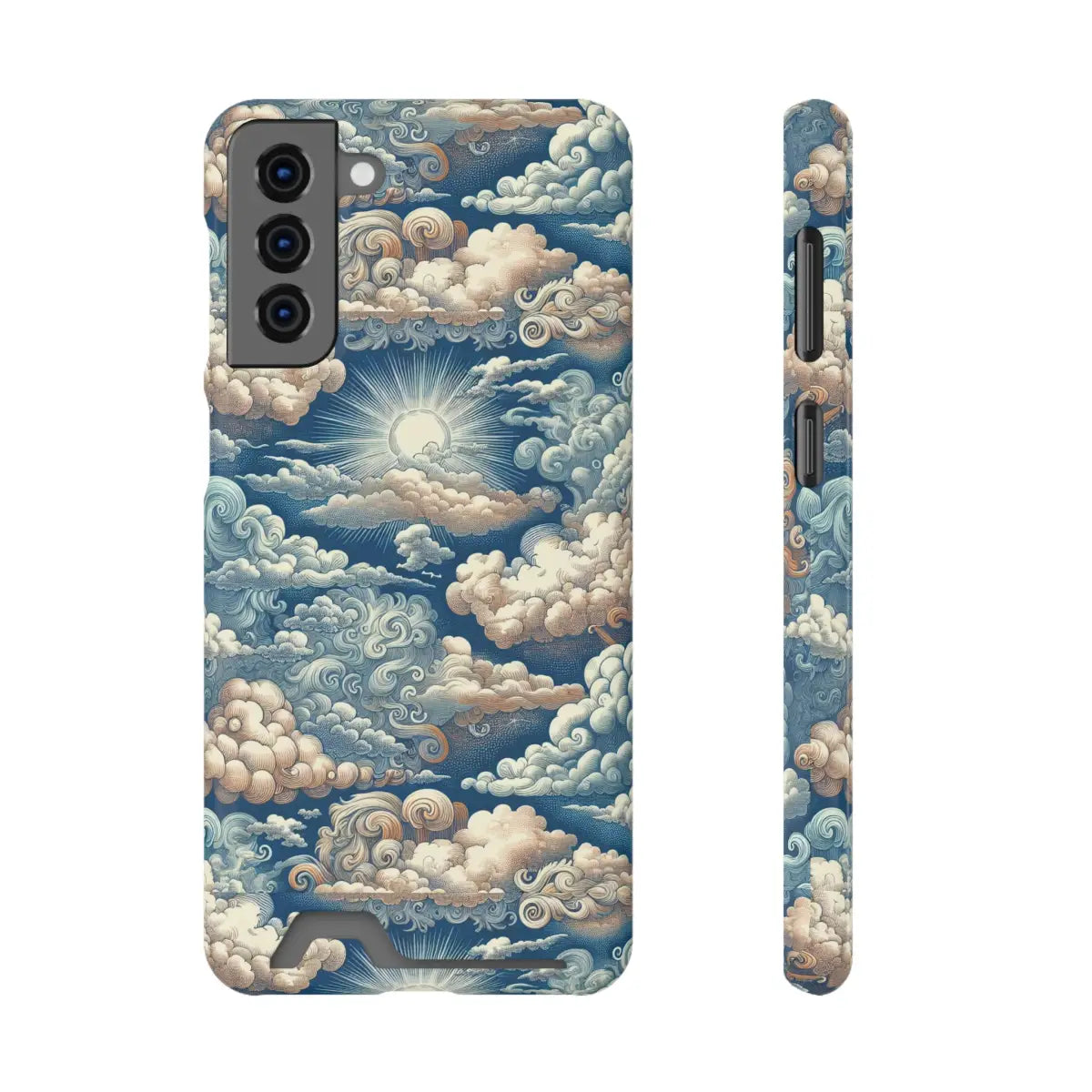 Artistic Cloud Phone Case with Card Holder - Stunning Sky Design - Gifts for pilots - Aviation apparel