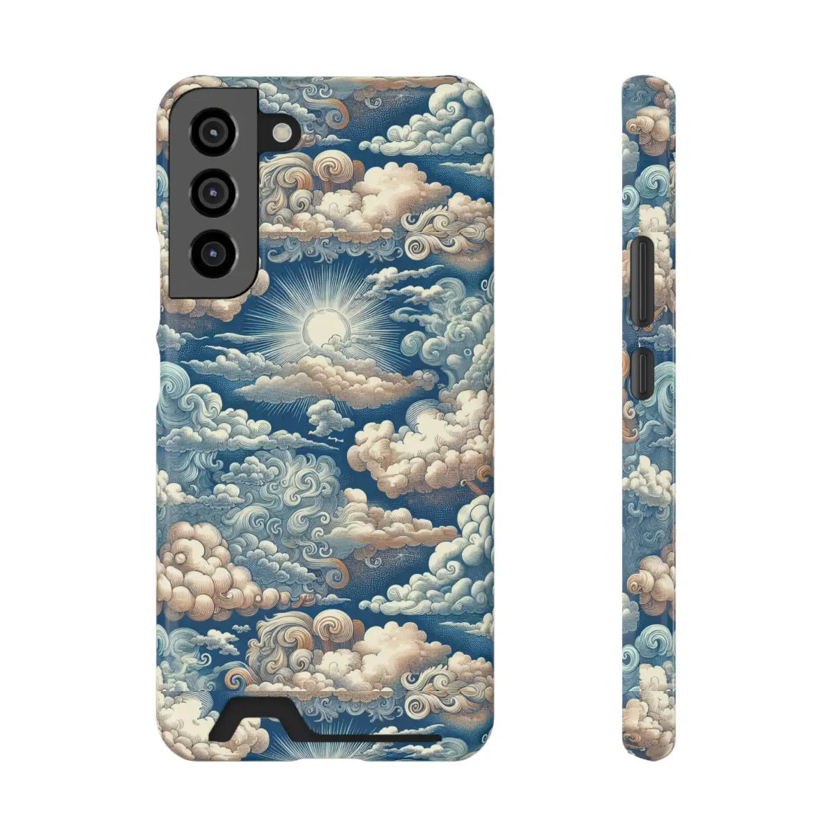 Artistic Cloud Phone Case with Card Holder - Stunning Sky Design - Gifts for pilots - Aviation apparel