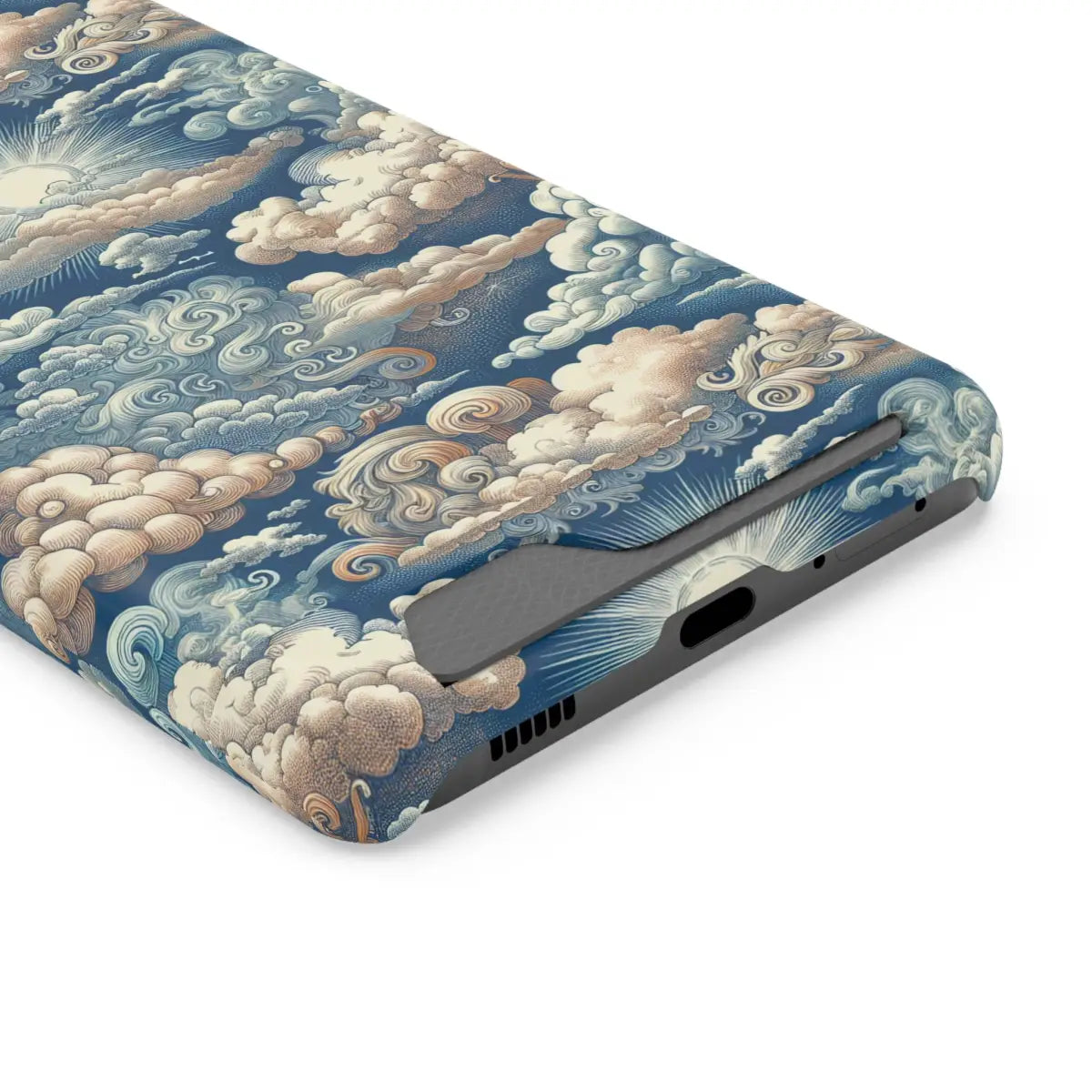 Artistic Cloud Phone Case with Card Holder - Stunning Sky Design - Gifts for pilots - Aviation apparel