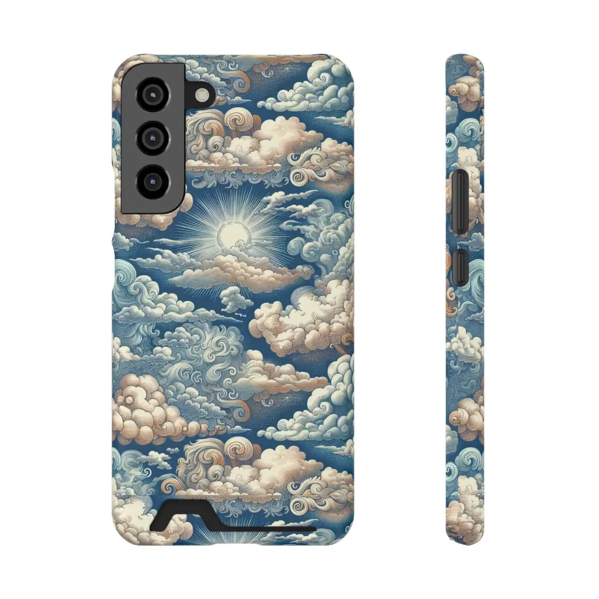Artistic Cloud Phone Case with Card Holder - Stunning Sky Design - Gifts for pilots - Aviation apparel