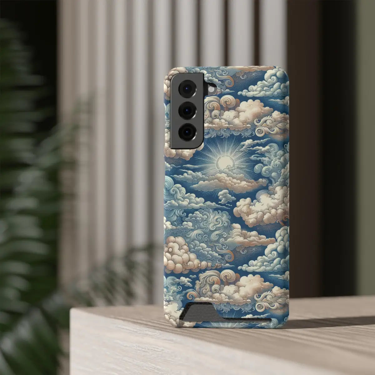Artistic Cloud Phone Case with Card Holder - Stunning Sky Design - Gifts for pilots - Aviation apparel