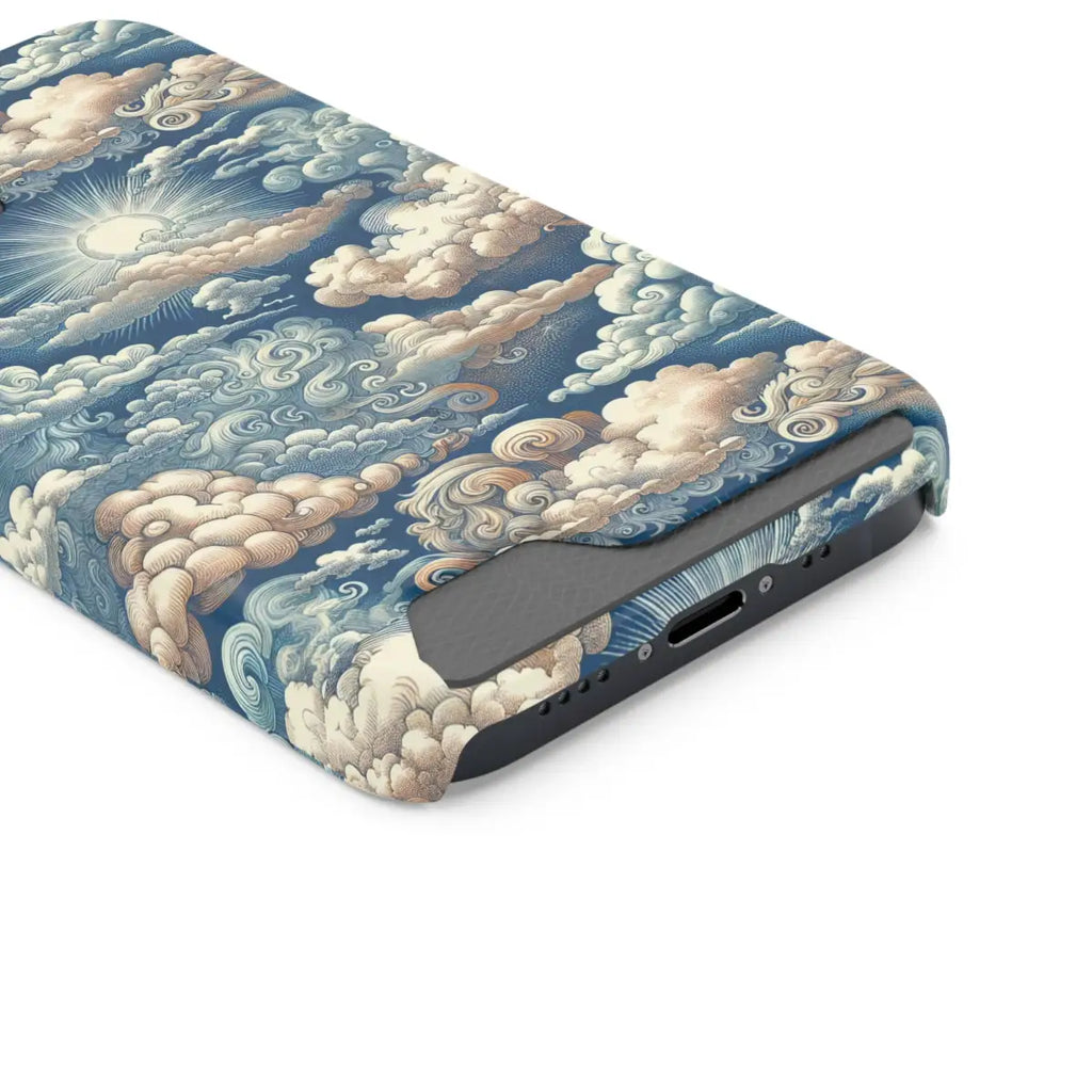 Artistic Cloud Phone Case with Card Holder - Stunning Sky Design - Gifts for pilots - Aviation apparel