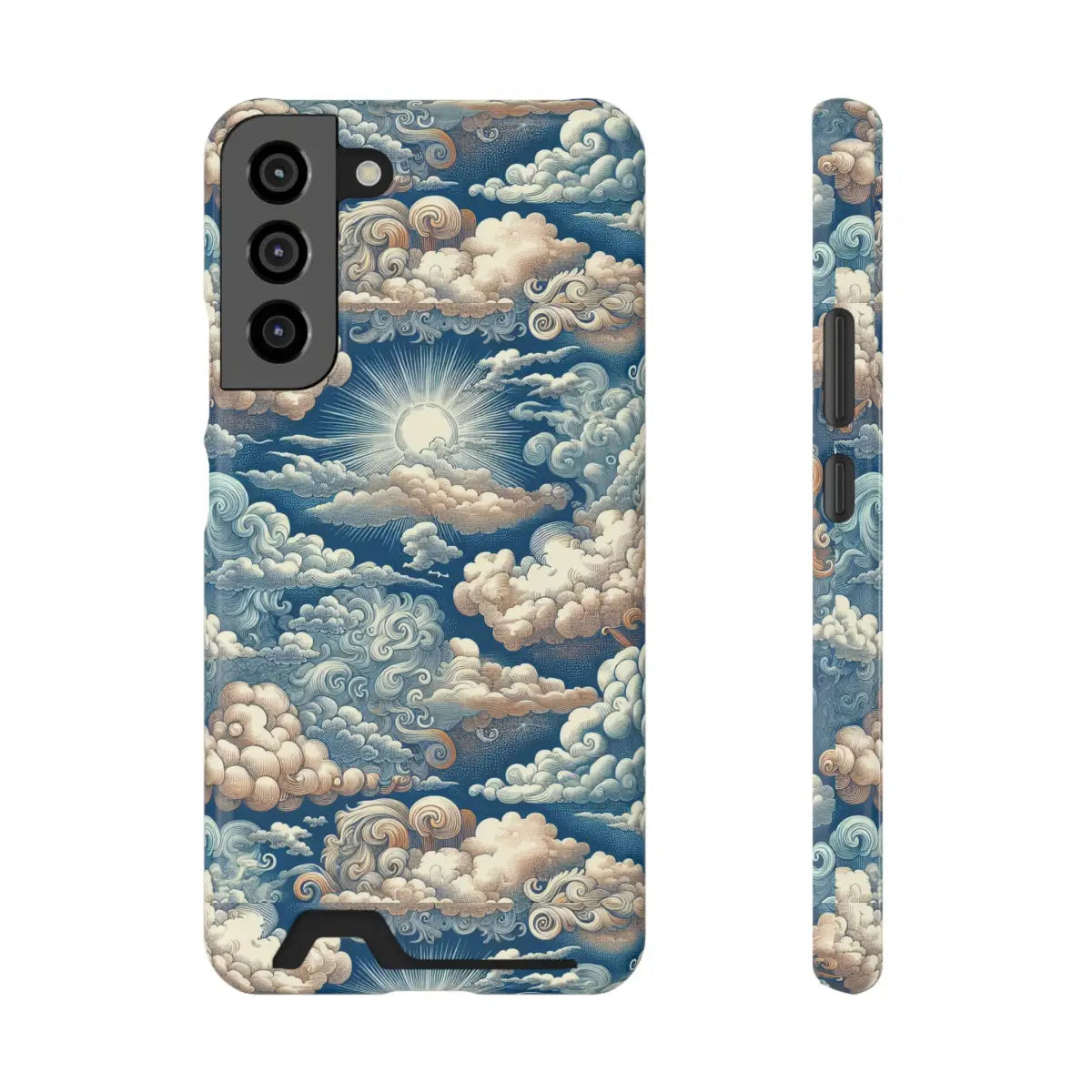 Artistic Cloud Phone Case with Card Holder - Stunning Sky Design - Gifts for pilots - Aviation apparel