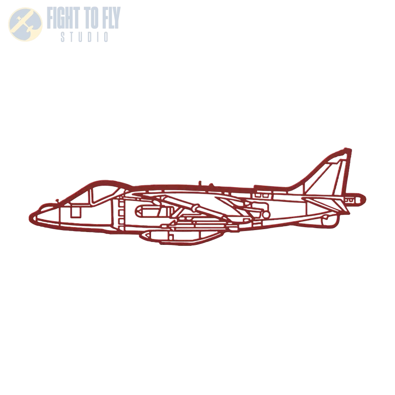 AV-8B Side Die Cut Metal Wall Art - Sign - Pilot gifts - WWII warbird t-shirt