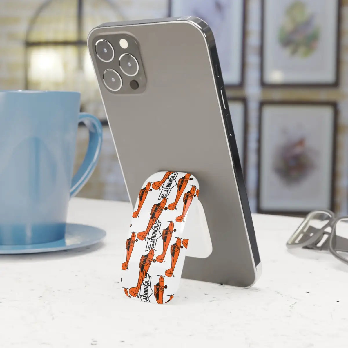 Aviation-Themed Aeronca Champ Phone Click-On Grip | Stylish Airplane Design for Easy Handling - Accessories - Gifts