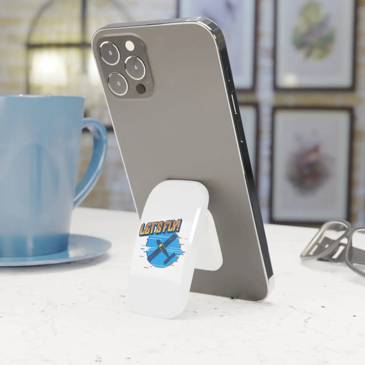 Aviation-Themed Phone Click-On Grip - ’Let’s Fly!’ Stand - Accessories - Gifts for pilots - Aviation apparel
