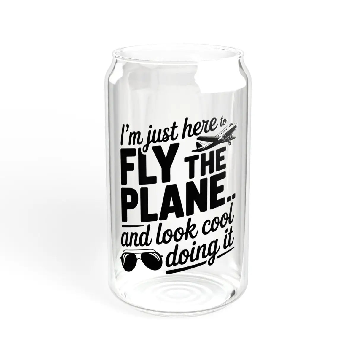 Aviation-Themed Sipper Glass Fly the Plane Drinkware Cool Gift for Pilots Air Travel Lovers Summer BBQs Unique Party