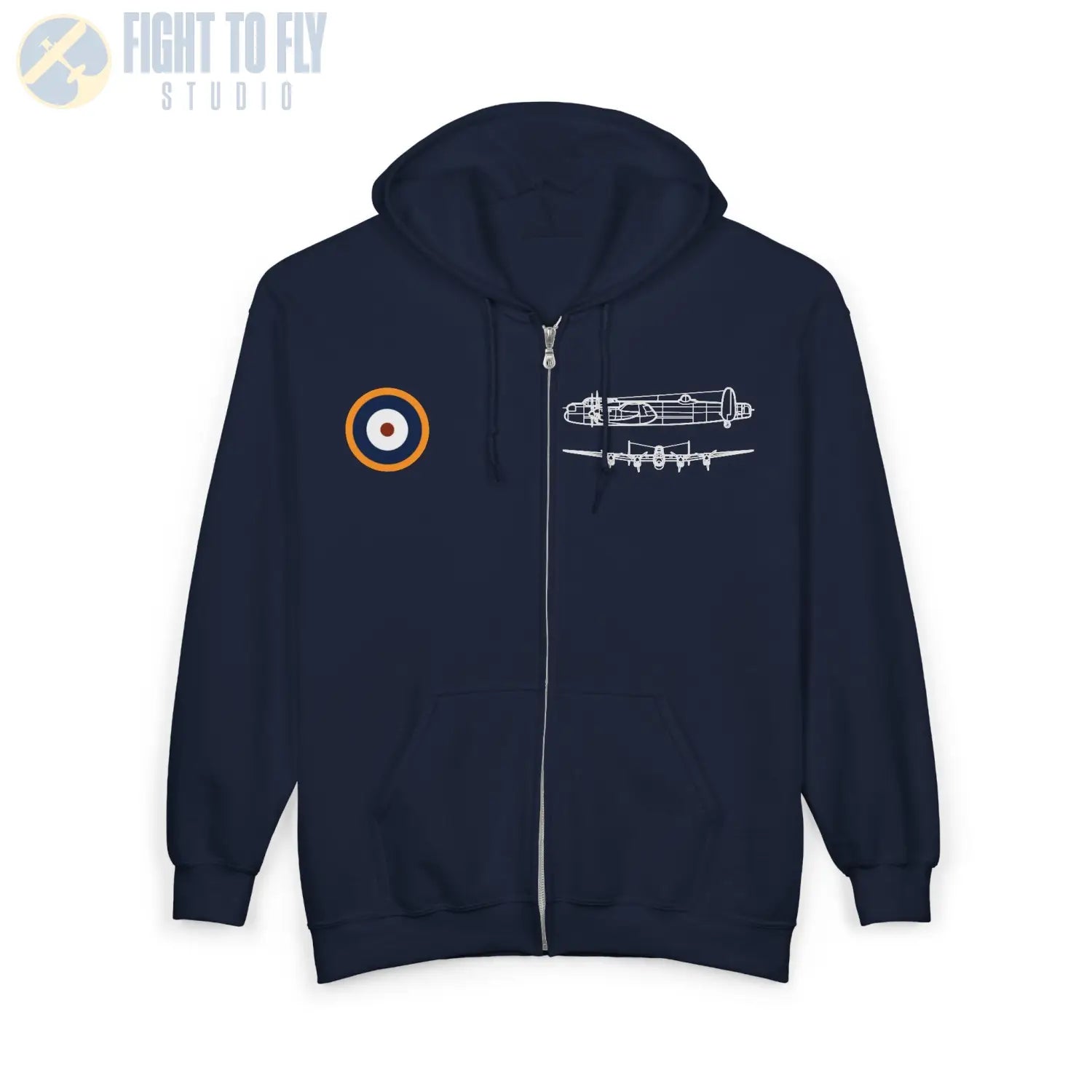 Avro Lancaster Heritage Zip Hoodie - Pilot gifts - WWII warbird t-shirt