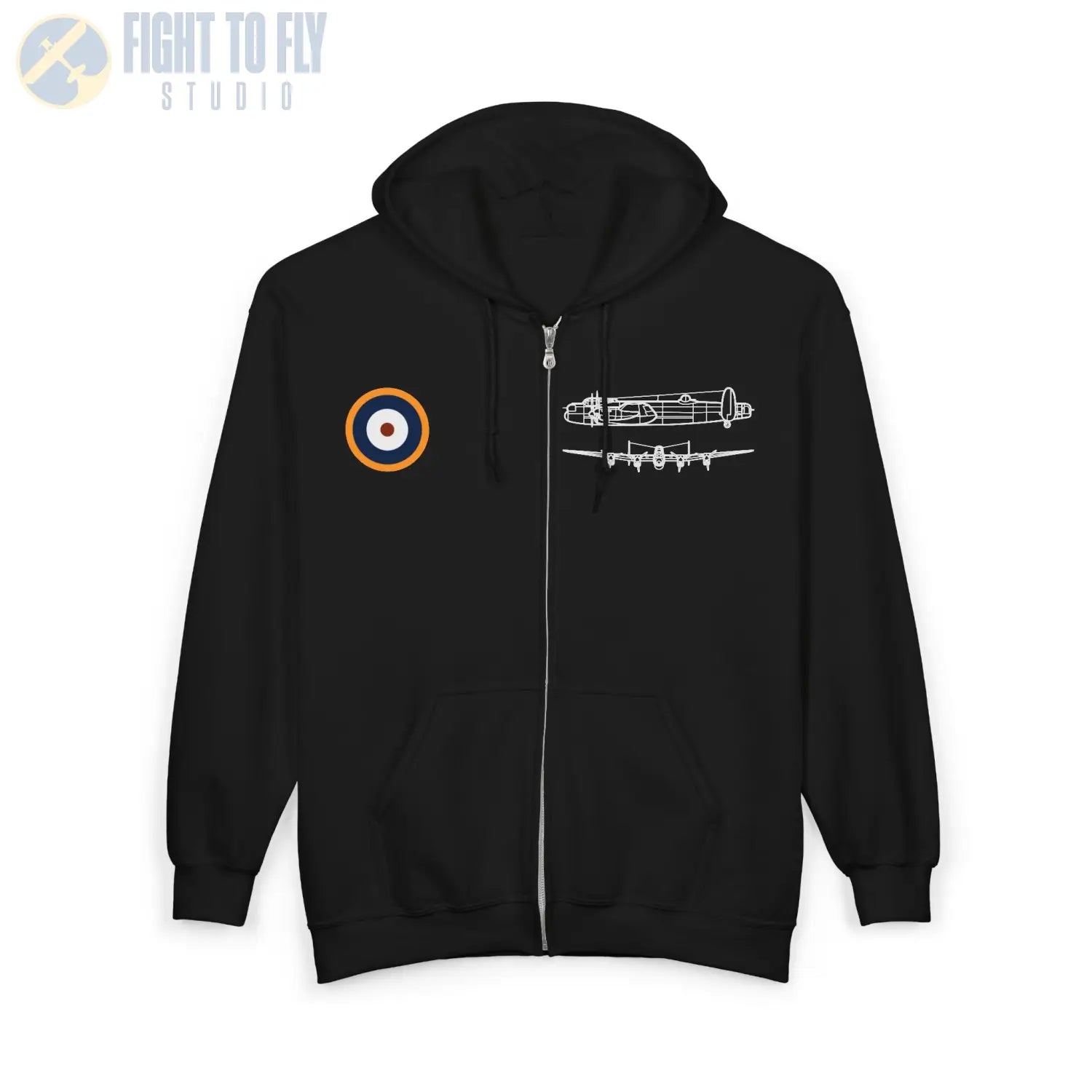 Avro Lancaster Heritage Zip Hoodie - Pilot gifts - WWII warbird t-shirt