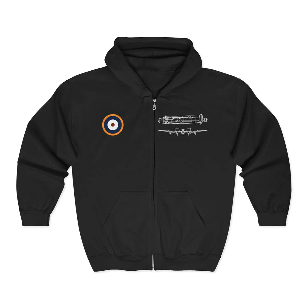 Avro Lancaster Heritage Zip Hoodie - Pilot gifts - WWII warbird t-shirt