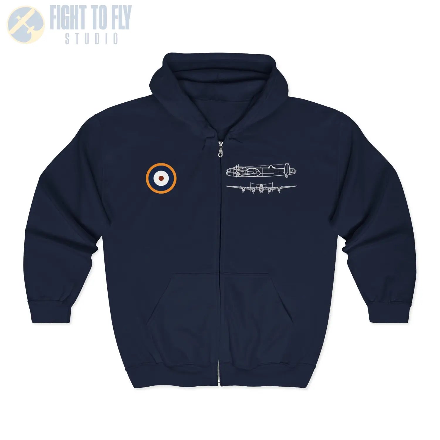 Avro Lancaster Heritage Zip Hoodie - Pilot gifts - WWII warbird t-shirt