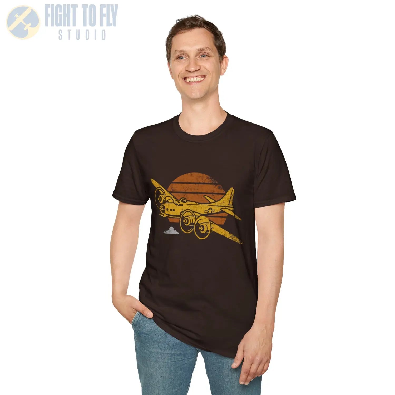 B-17G Flying Fortress “Retro Heritage” WWII T-Shirt - Pilot gifts - warbird t-shirt