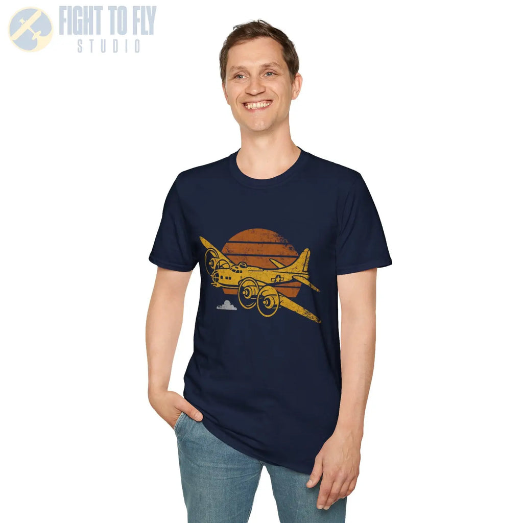 B-17G Flying Fortress “Retro Heritage” WWII T-Shirt - Pilot gifts - warbird t-shirt