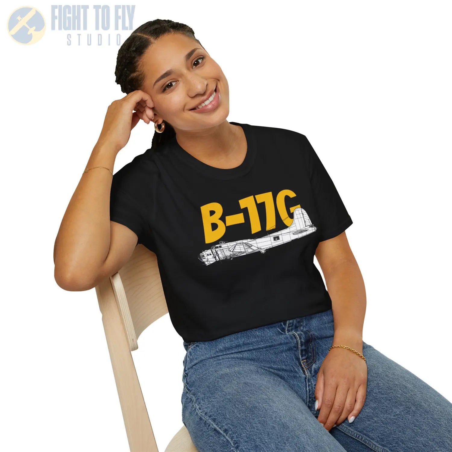 B-17G Flying Fortress Side Profile T-Shirt - Pilot gifts - WWII warbird t-shirt
