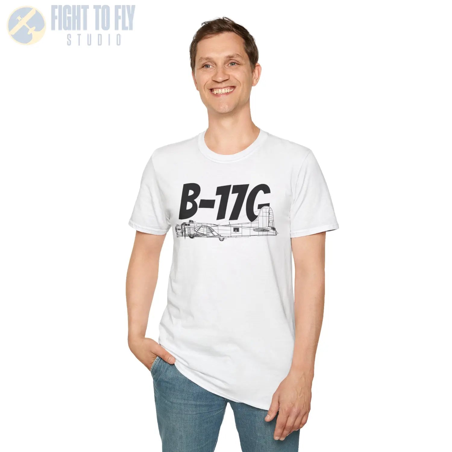 B-17G Flying Fortress Side Profile T-Shirt - Pilot gifts - WWII warbird t-shirt