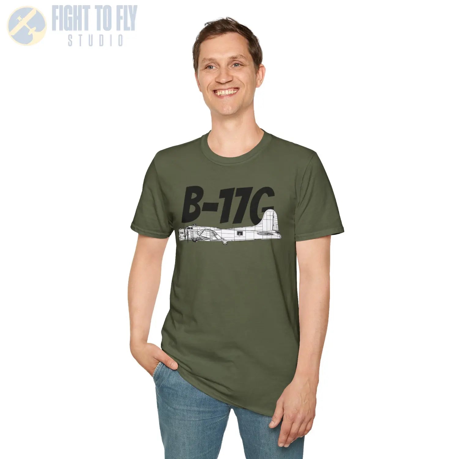 B-17G Flying Fortress Side Profile T-Shirt - Pilot gifts - WWII warbird t-shirt