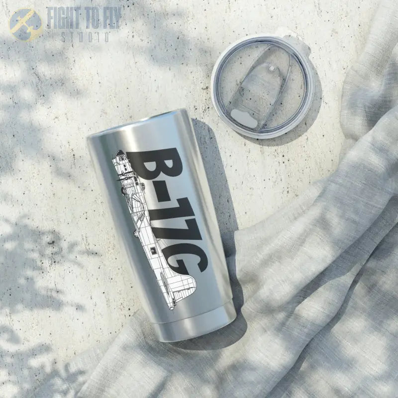 B-17G Tumbler – WWII Heavy Bomber Profile Design - Mug - Pilot gifts - warbird t-shirt