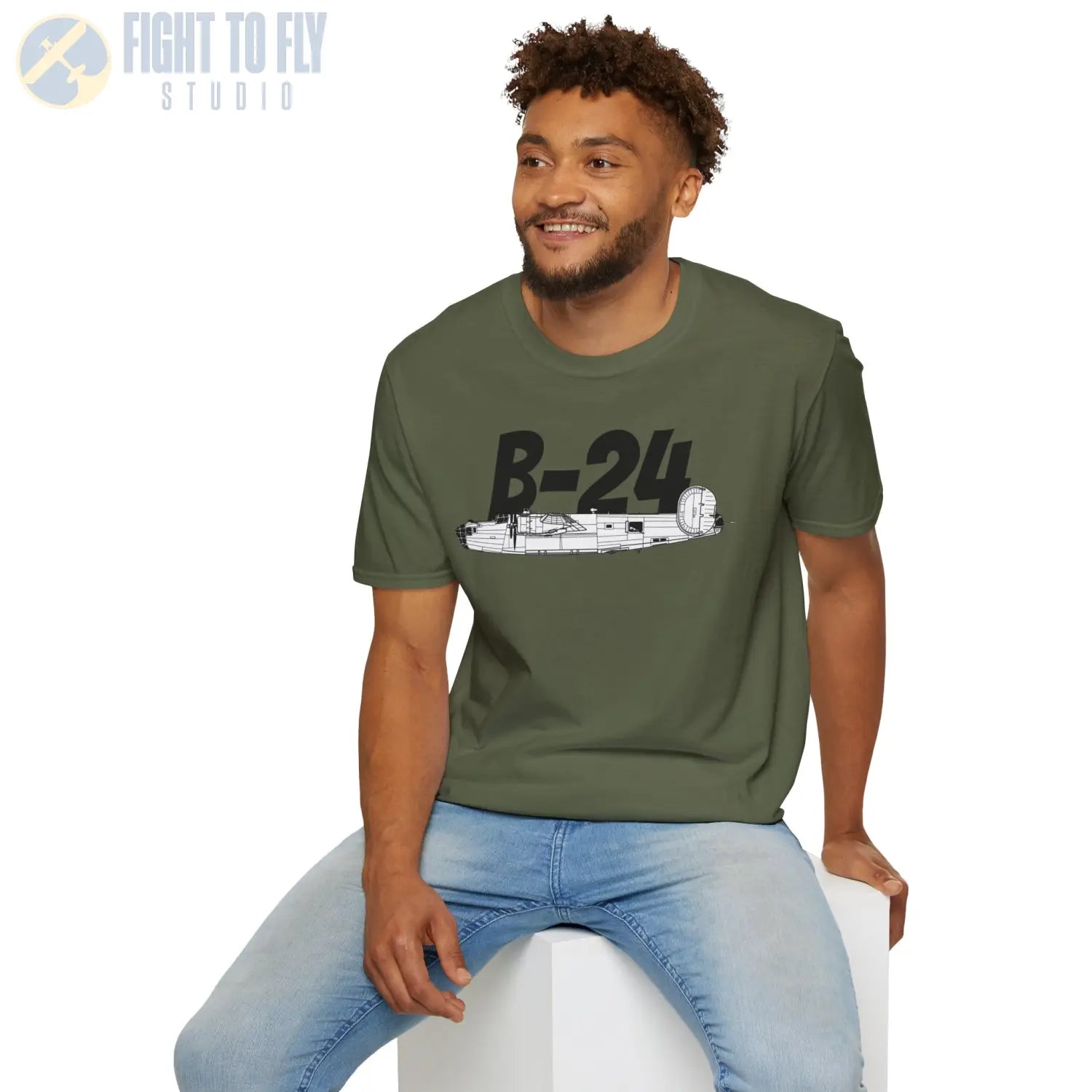 B-24 Liberator Side Profile T-Shirt - Pilot gifts - WWII warbird t-shirt