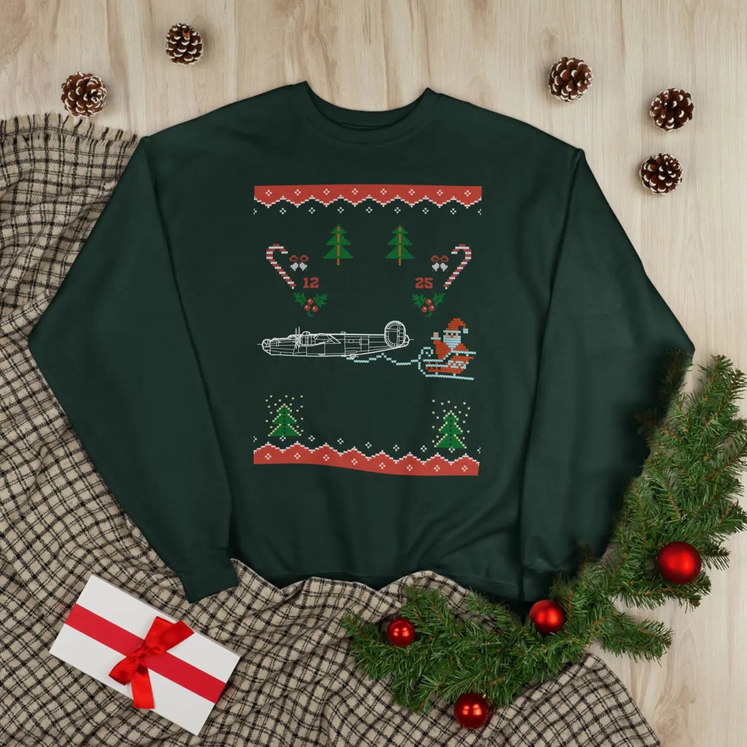 B-24J Liberator “Santa’s Long-Range Delivery” Sweatshirt - Pilot gifts - WWII warbird t-shirt