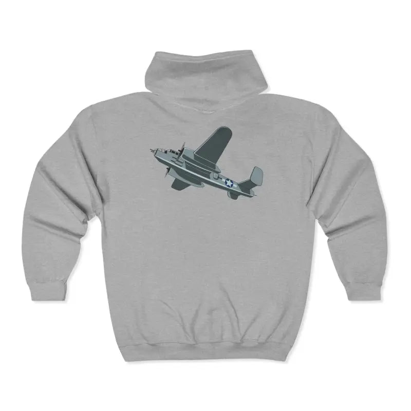 B-25 Full Zip Hoodie WWII Bomber - Pilot gifts - warbird t-shirt