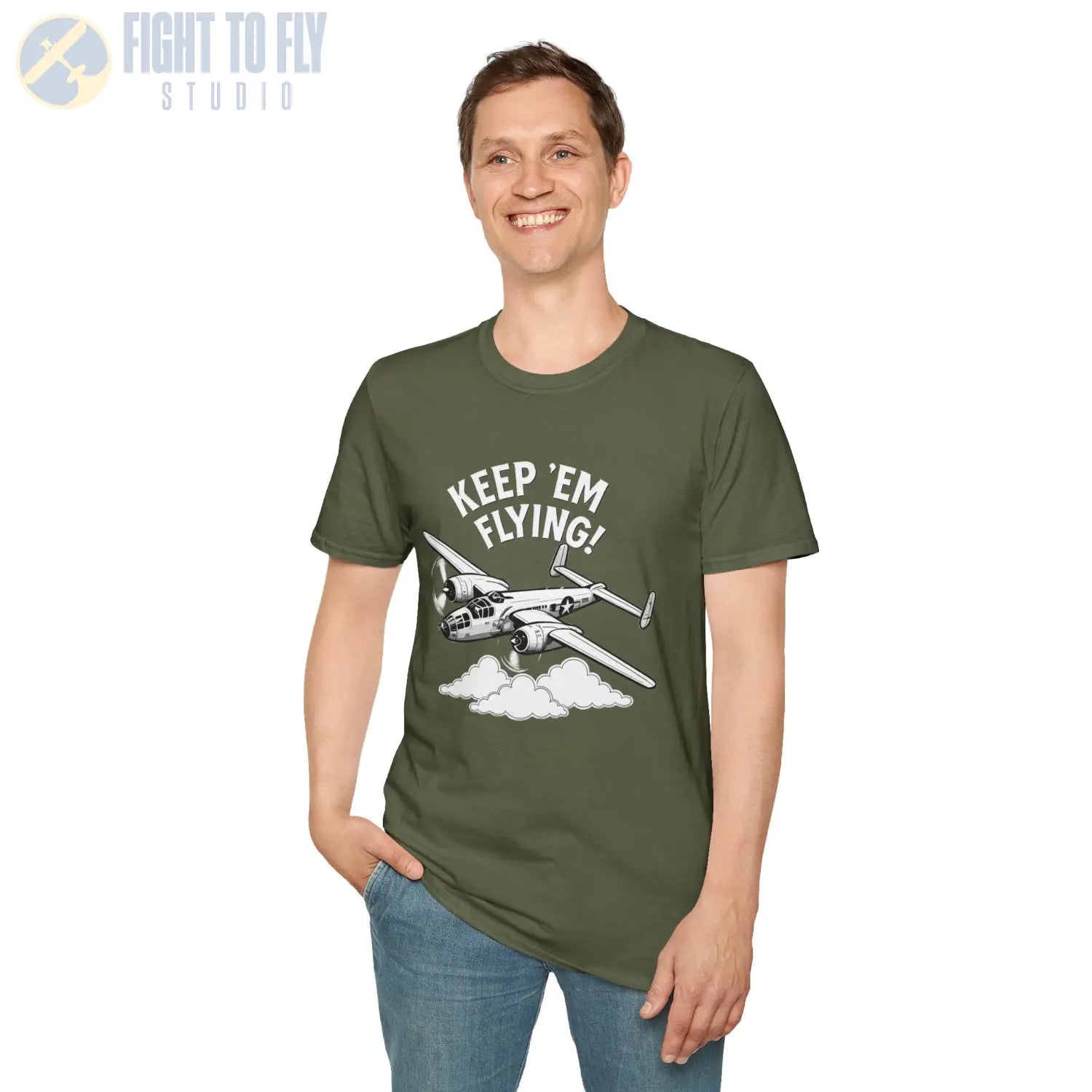 B 25 “Keep ’Em Flying!” T Shirt Pilot gifts WWII warbird t shirt