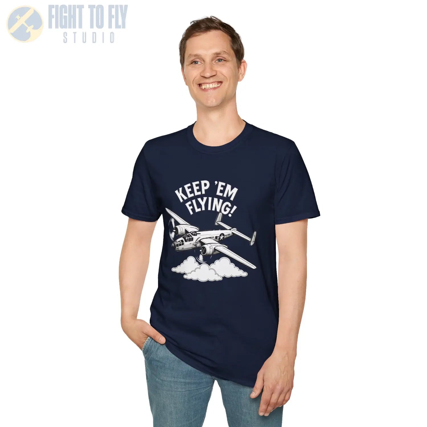 B-25 “Keep ’Em Flying!” - T-Shirt - Pilot gifts - WWII warbird t-shirt