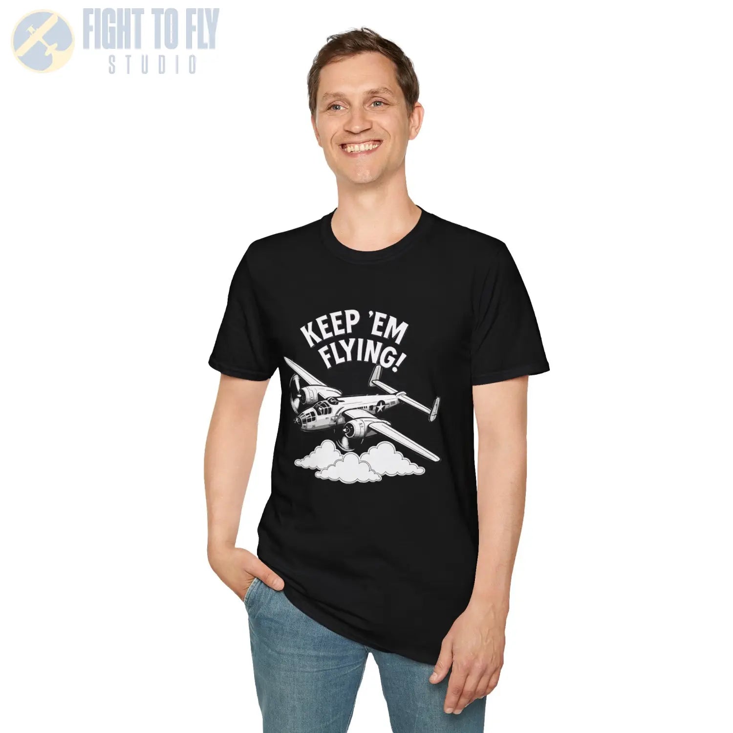 B-25 “Keep ’Em Flying!” - T-Shirt - Pilot gifts - WWII warbird t-shirt
