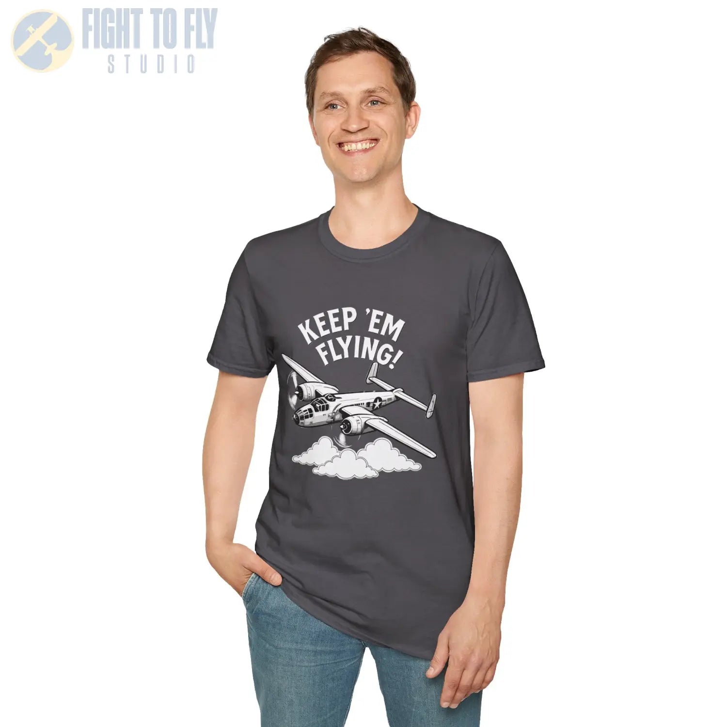 B-25 “Keep ’Em Flying!” - T-Shirt - Pilot gifts - WWII warbird t-shirt