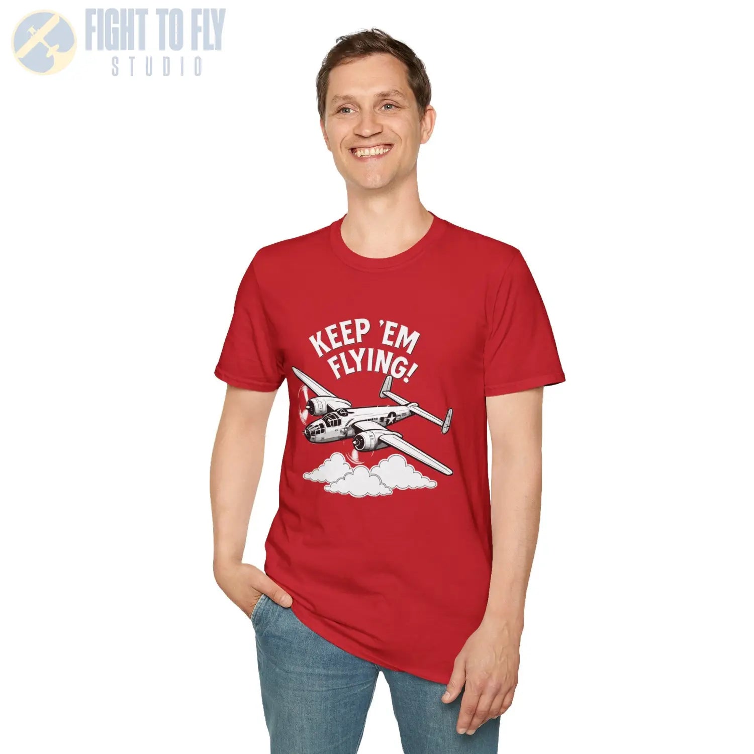 B 25 “Keep ’Em Flying!” T Shirt Pilot gifts WWII warbird t shirt
