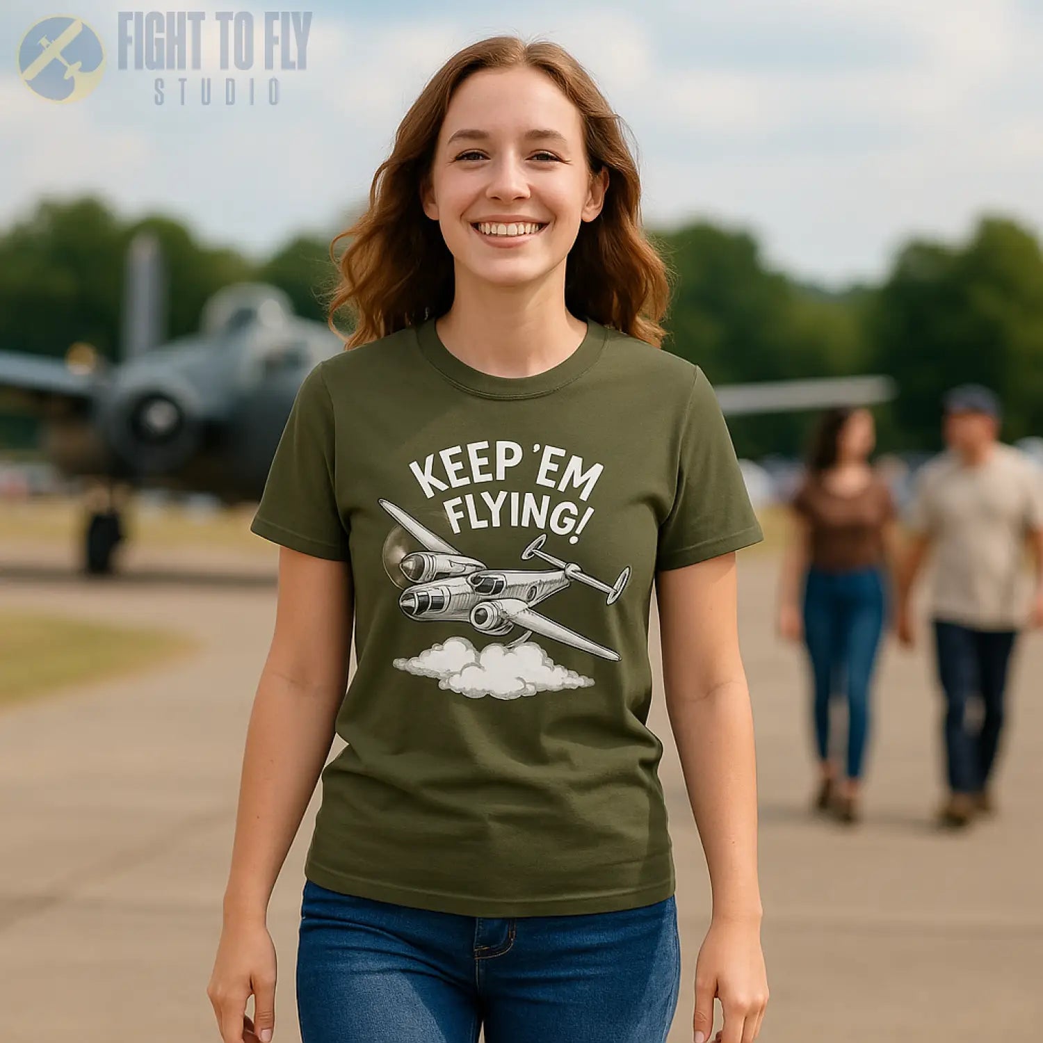 B-25 “Keep ’Em Flying!” - T-Shirt - Pilot gifts - WWII warbird t-shirt