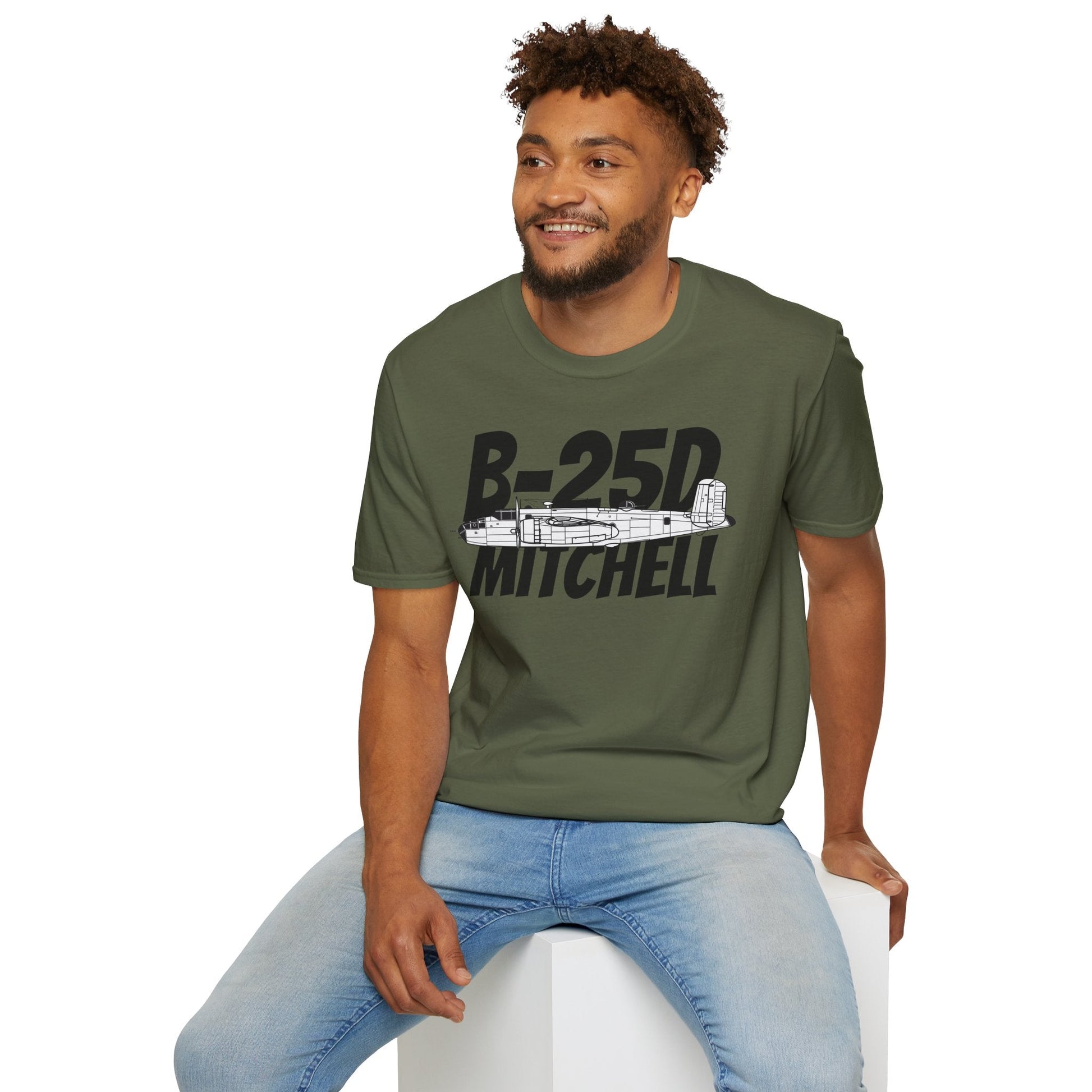 B-25D Mitchell Side Profile T-Shirt – Early-War Medium Bomber Tee - Gifts for pilots - Aviation apparel