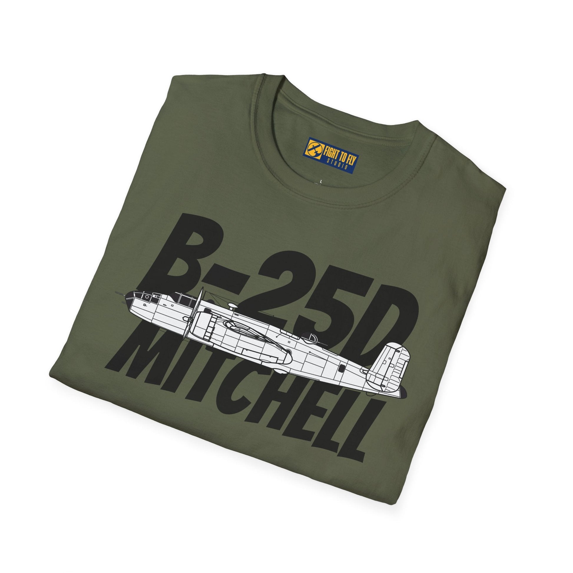 B-25D Mitchell Side Profile T-Shirt – Early-War Medium Bomber Tee - Gifts for pilots - Aviation apparel