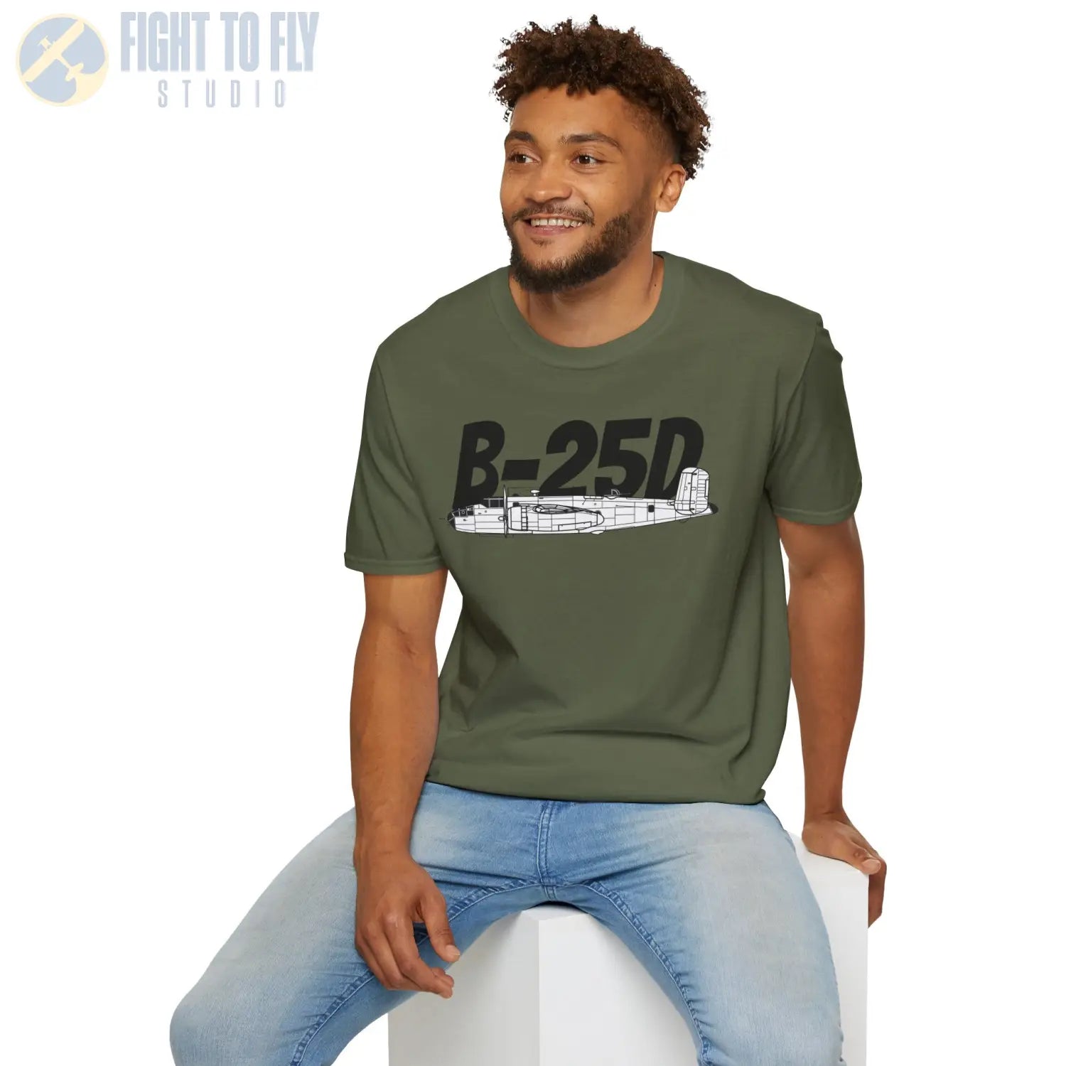 B-25D Mitchell Side Profile T-Shirt - Pilot gifts - WWII warbird t-shirt