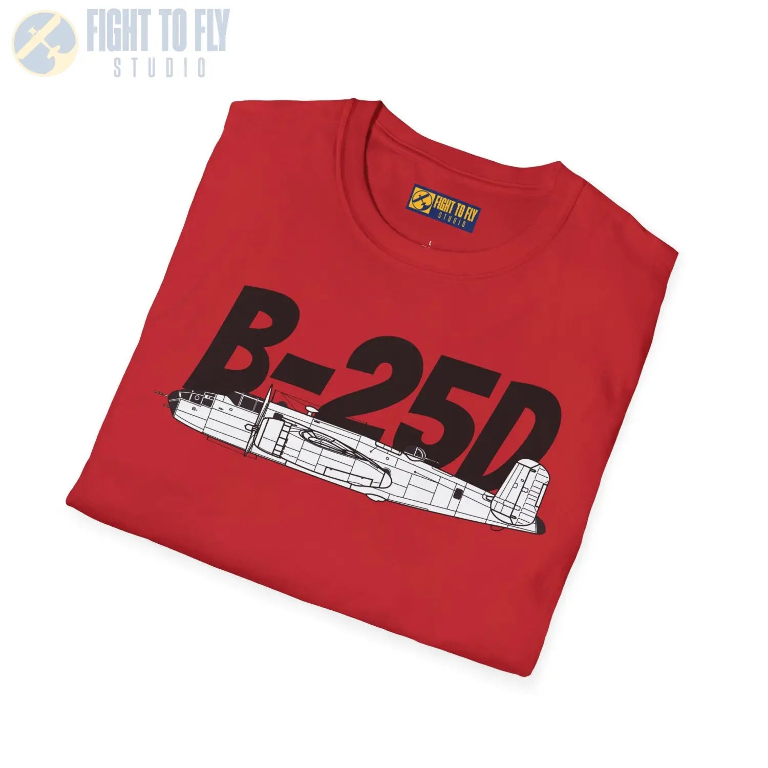 B-25D Mitchell Side Profile T-Shirt - Pilot gifts - WWII warbird t-shirt