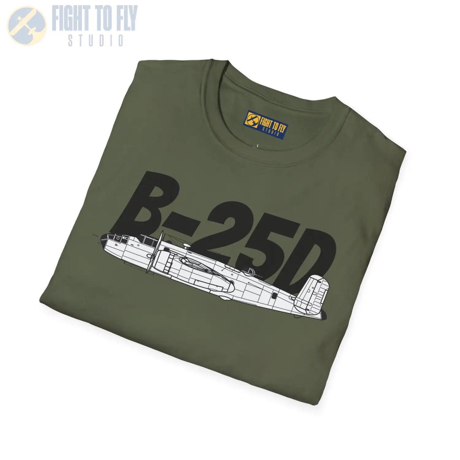 B-25D Mitchell Side Profile T-Shirt - Pilot gifts - WWII warbird t-shirt