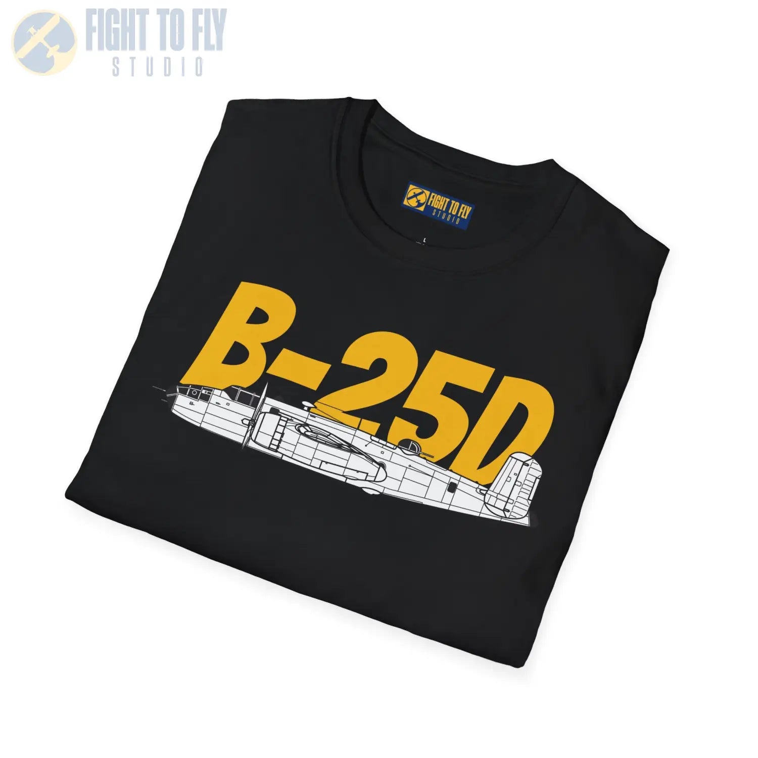 B-25D Mitchell Side Profile T-Shirt - Pilot gifts - WWII warbird t-shirt