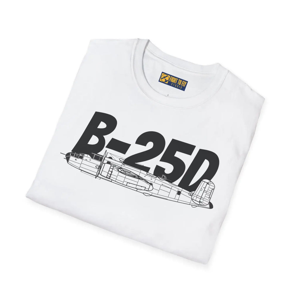 B-25D Mitchell Side Profile T-Shirt - Pilot gifts - WWII warbird t-shirt