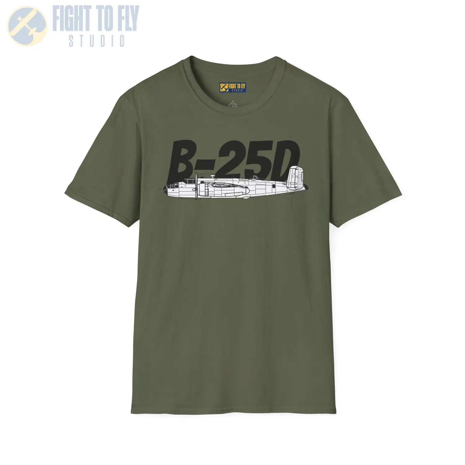 B-25D Mitchell Side Profile T-Shirt - Pilot gifts - WWII warbird t-shirt