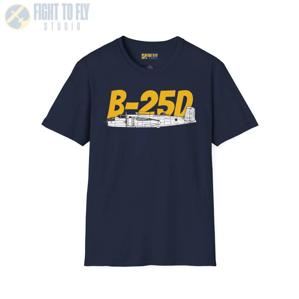 B-25D Mitchell Side Profile T-Shirt - Pilot gifts - WWII warbird t-shirt