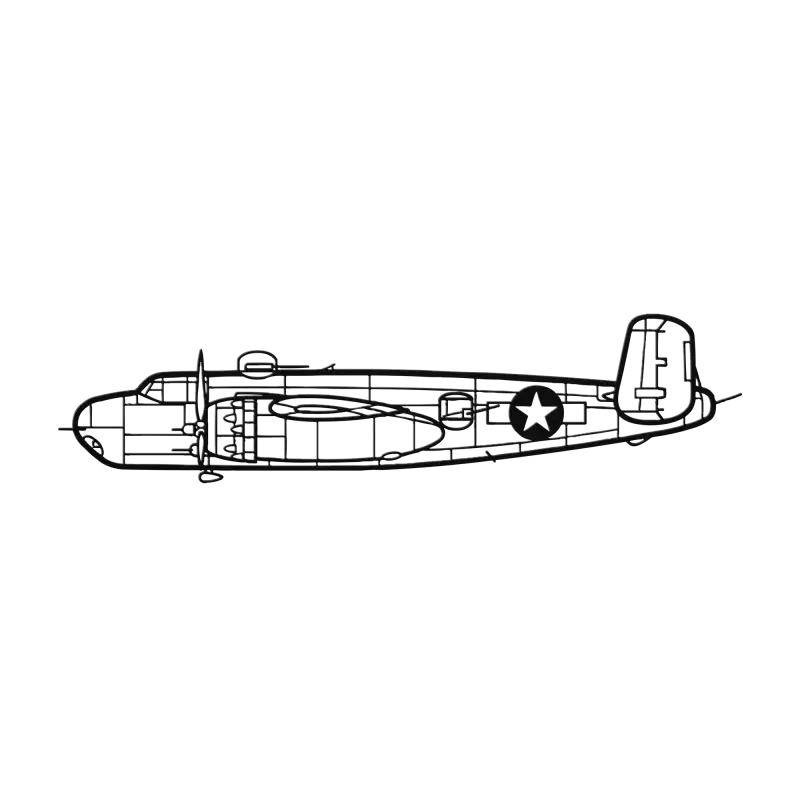 B-25H Die Cut Metal Wall ARt - Sign - Pilot gifts - WWII warbird t-shirt