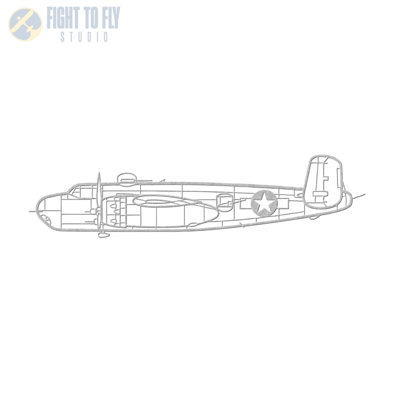B-25H Die Cut Metal Wall ARt - Sign - Pilot gifts - WWII warbird t-shirt