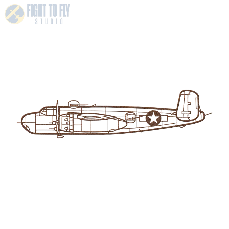 B-25H Die Cut Metal Wall ARt - Sign - Pilot gifts - WWII warbird t-shirt