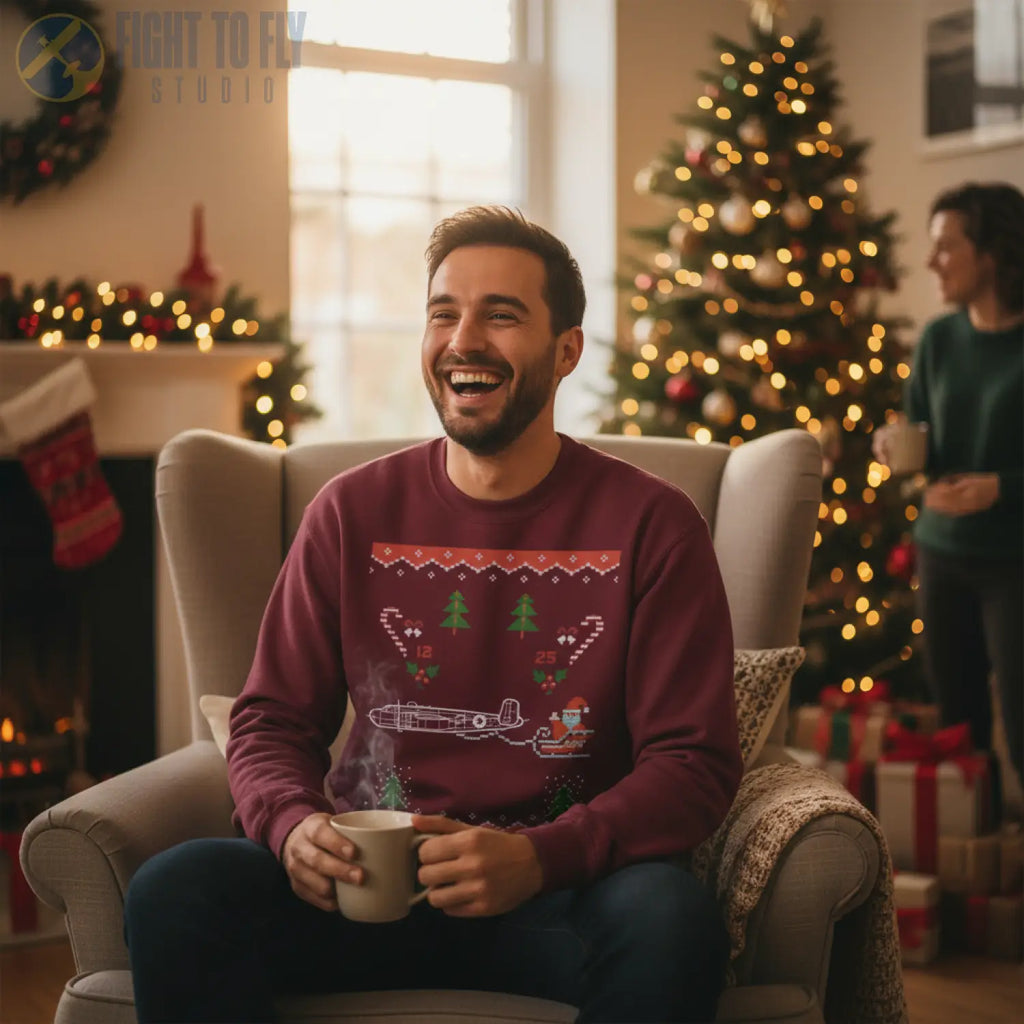 B-25H Mitchell “Santa’s Heavy Escort” Sweatshirt - Pilot gifts - WWII warbird t-shirt