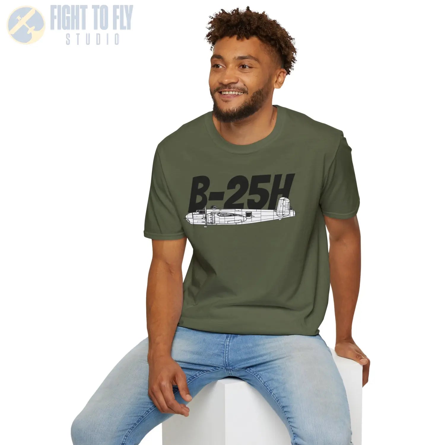 B-25H Mitchell Side Profile T-Shirt - Pilot gifts - WWII warbird t-shirt