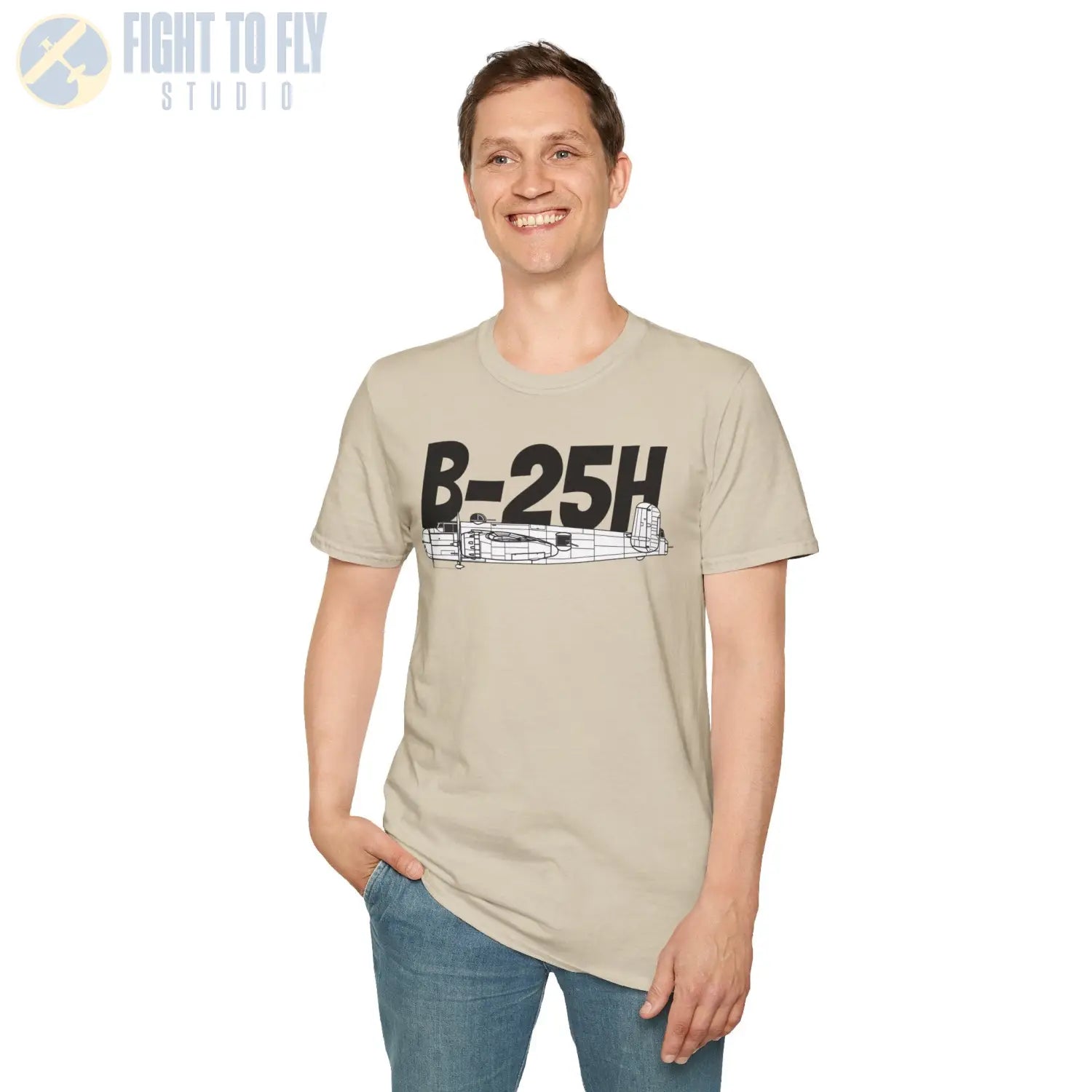 B-25H Mitchell Side Profile T-Shirt - Pilot gifts - WWII warbird t-shirt