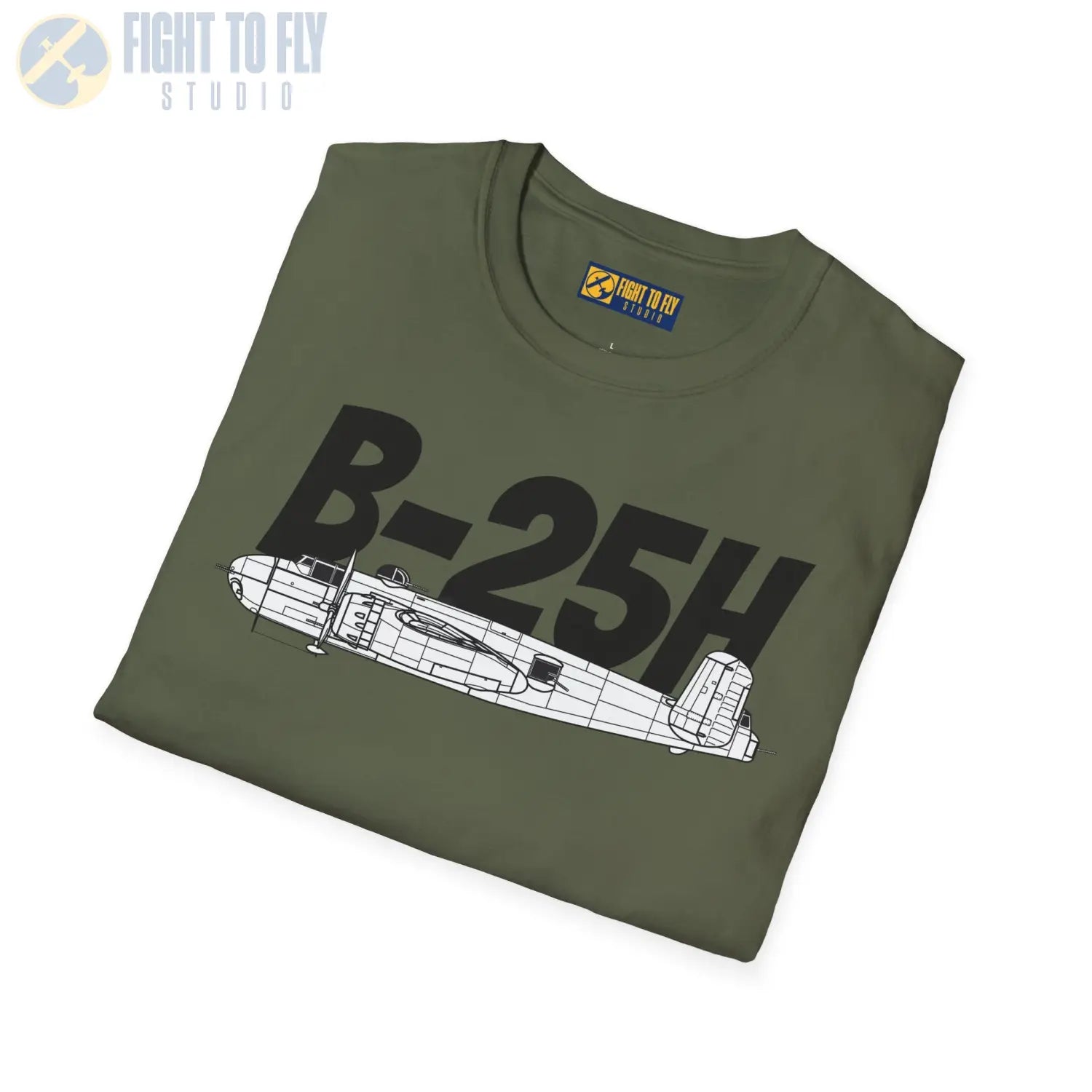 B-25H Mitchell Side Profile T-Shirt - Pilot gifts - WWII warbird t-shirt