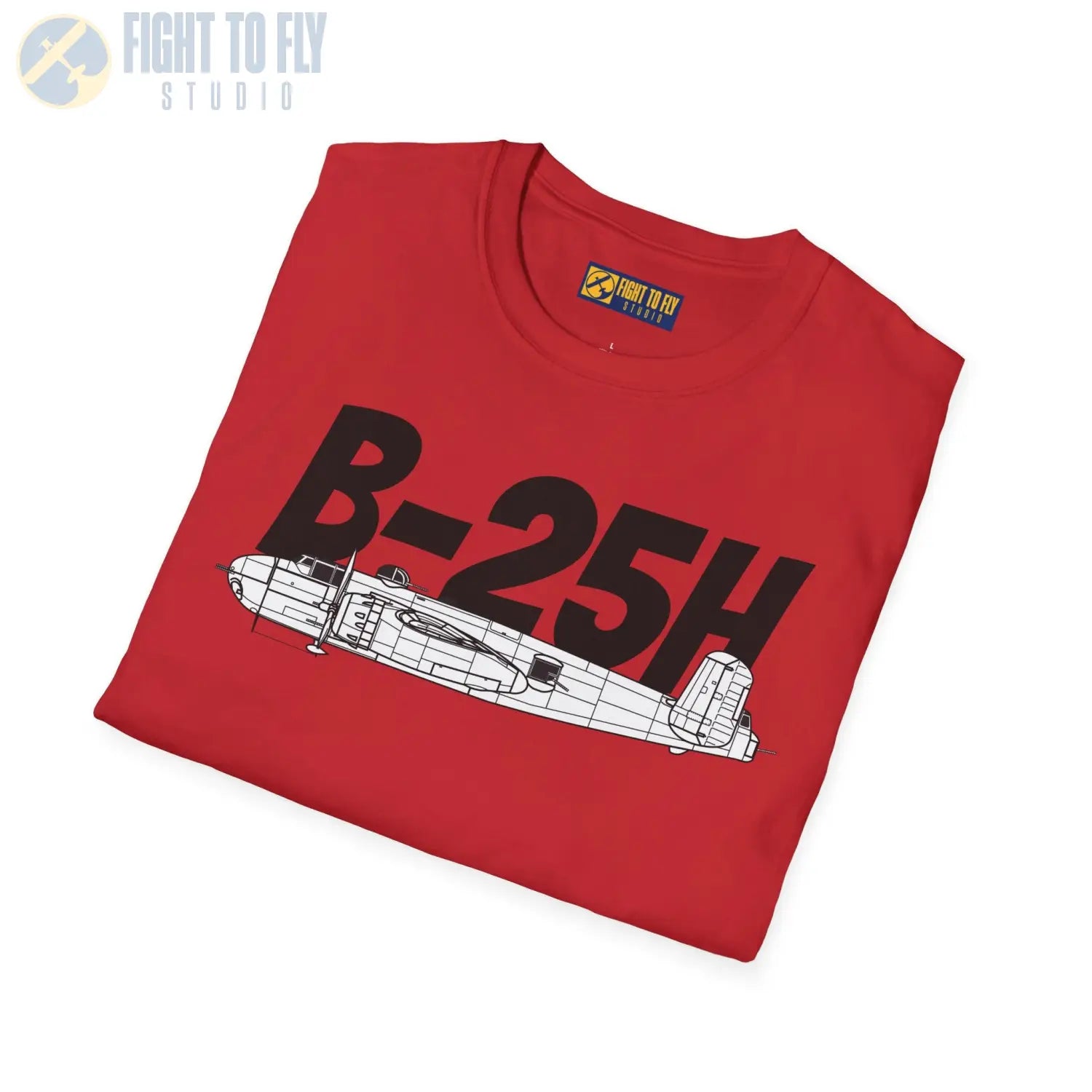 B-25H Mitchell Side Profile T-Shirt - Pilot gifts - WWII warbird t-shirt