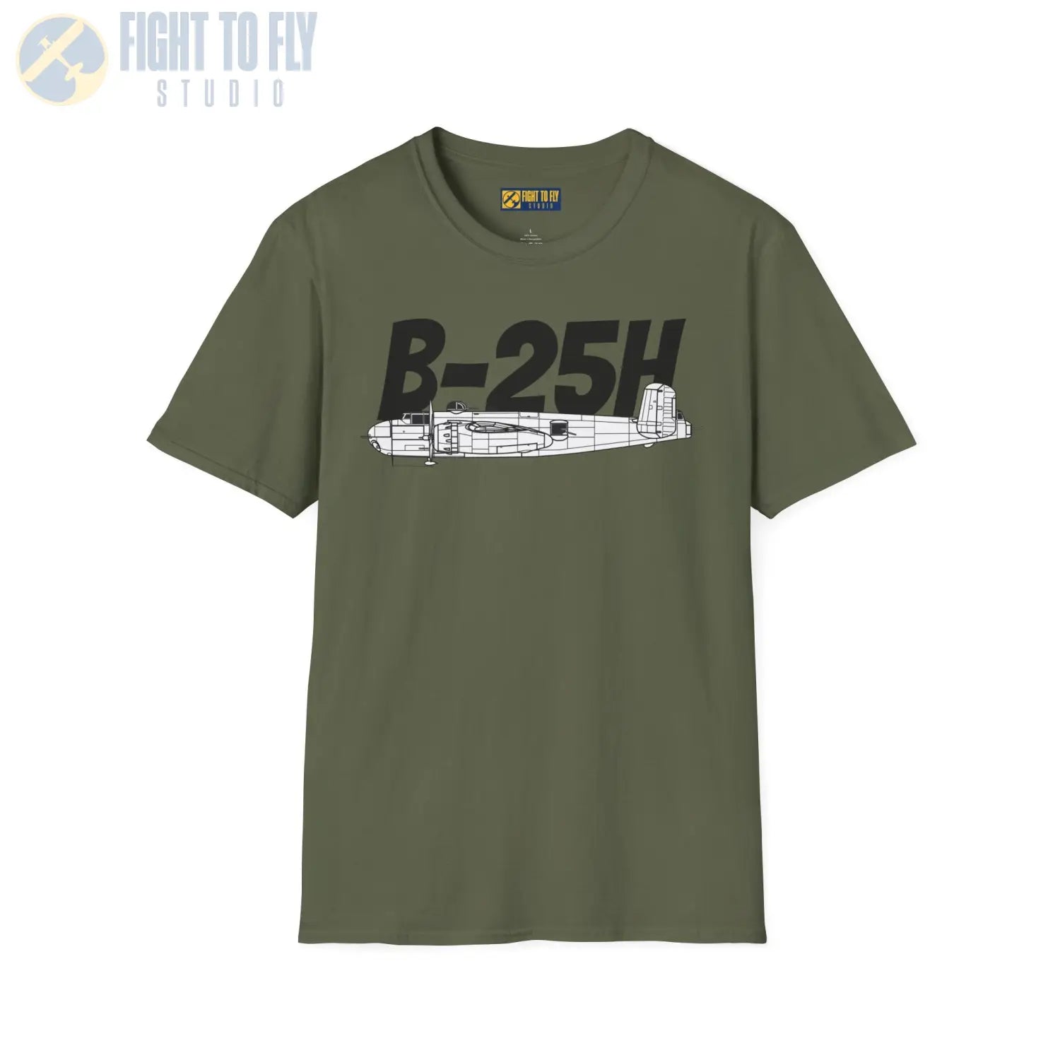 B-25H Mitchell Side Profile T-Shirt - Pilot gifts - WWII warbird t-shirt