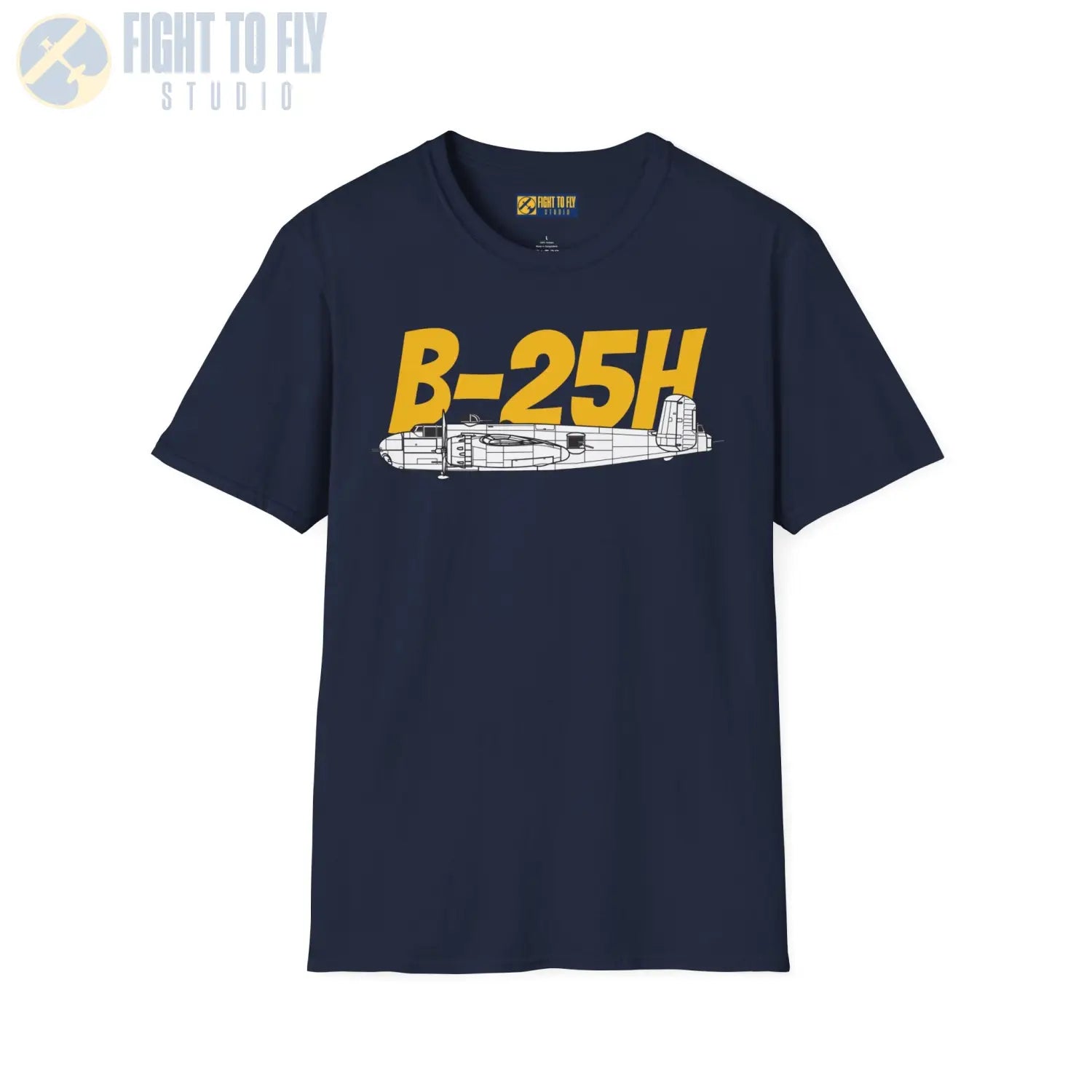 B-25H Mitchell Side Profile T-Shirt - Pilot gifts - WWII warbird t-shirt